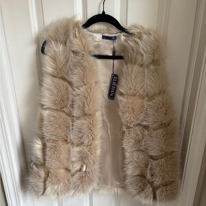 Faux Fur Glam Tan Vest